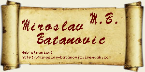 Miroslav Batanović vizit kartica